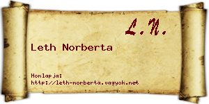 Leth Norberta névjegykártya
