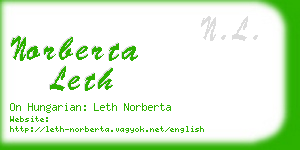 norberta leth business card